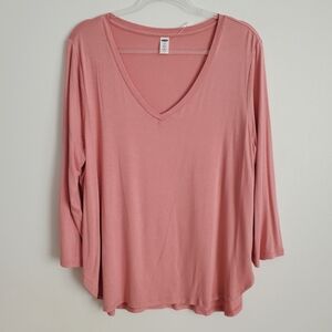 🆕️Coral Pink Luxe L/S Top Size XL Petite